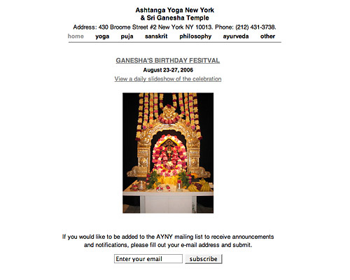 Ashtanga Yoga New York & Shri Ganesha Temple