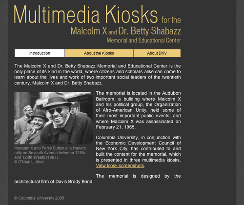 Malcolm X Memorial Kiosks